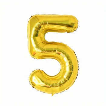 Gold number 5 foil balloon 60 cm for party decoration