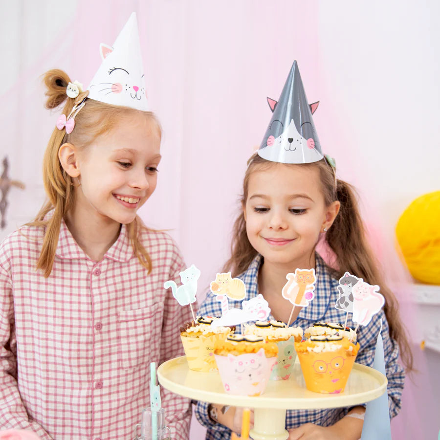 Party hats Cats, 16 cm, 6 pcs PartyPal