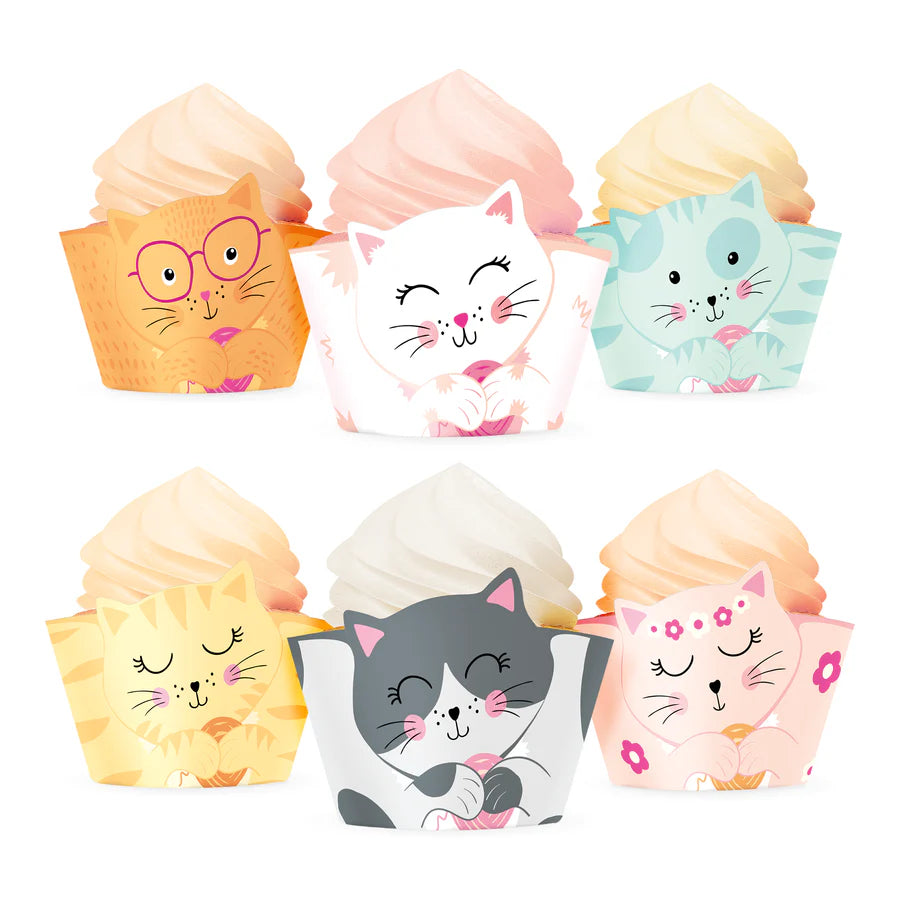Muffin Cups, Cats, 6 pcs set