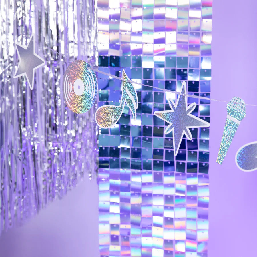 Silver Disco Paper Garland, 110x15 cm PartyPal