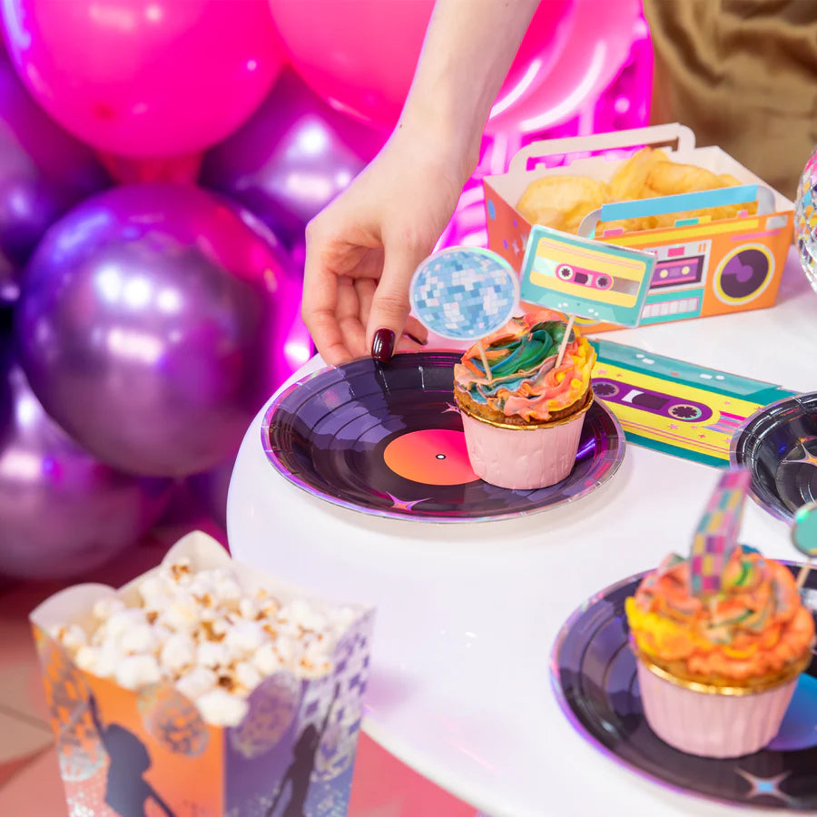 Paper plates Retro Disco, 18 cm, 6 pcs PartyPal