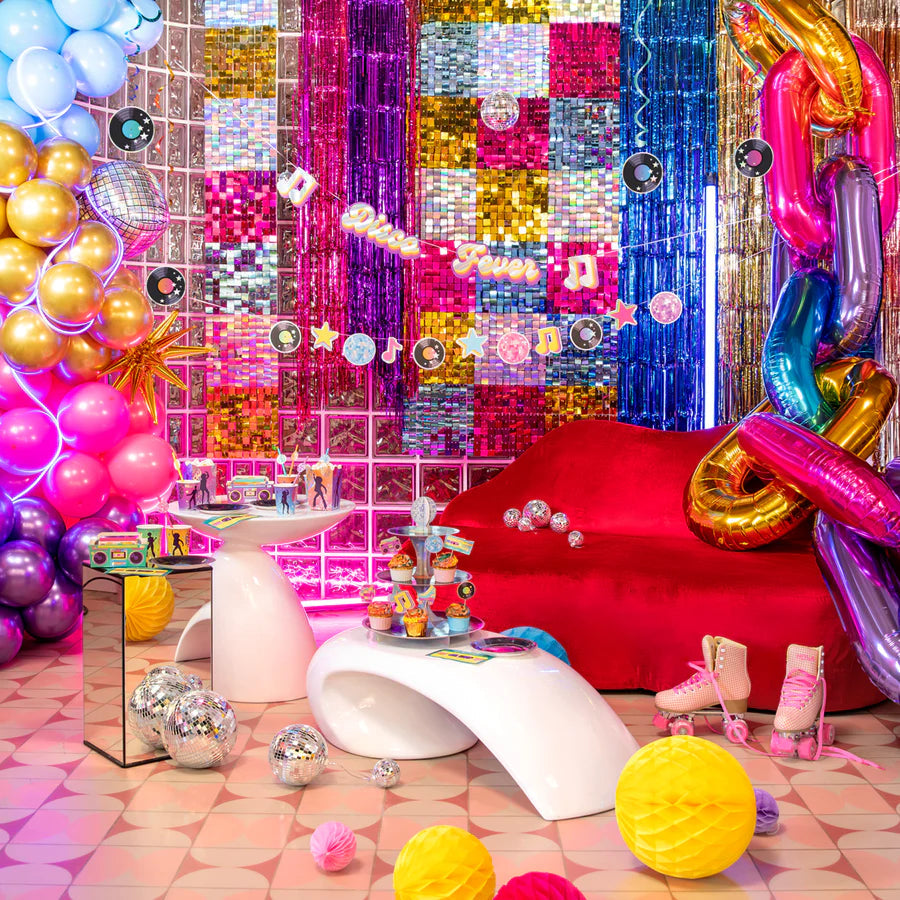 Hanging Decoration Swirls, Retro Disco, 85 cm, 6 pcs PartyPal