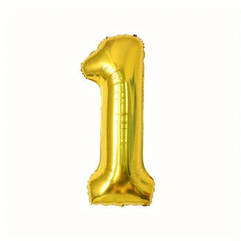 Gold foil balloon number 1, 60 cm party decoration