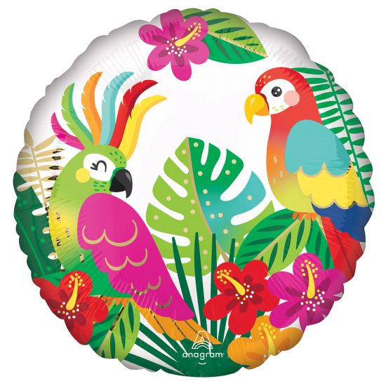 Globo de aluminio con forma de tucán o loro, redondo, 43 cm