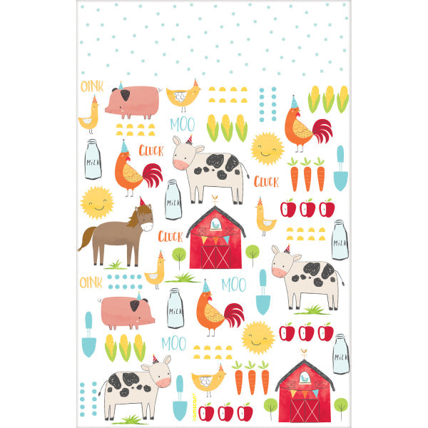 Table cover Farm Party, plastic, 137 x 243 cm Unique