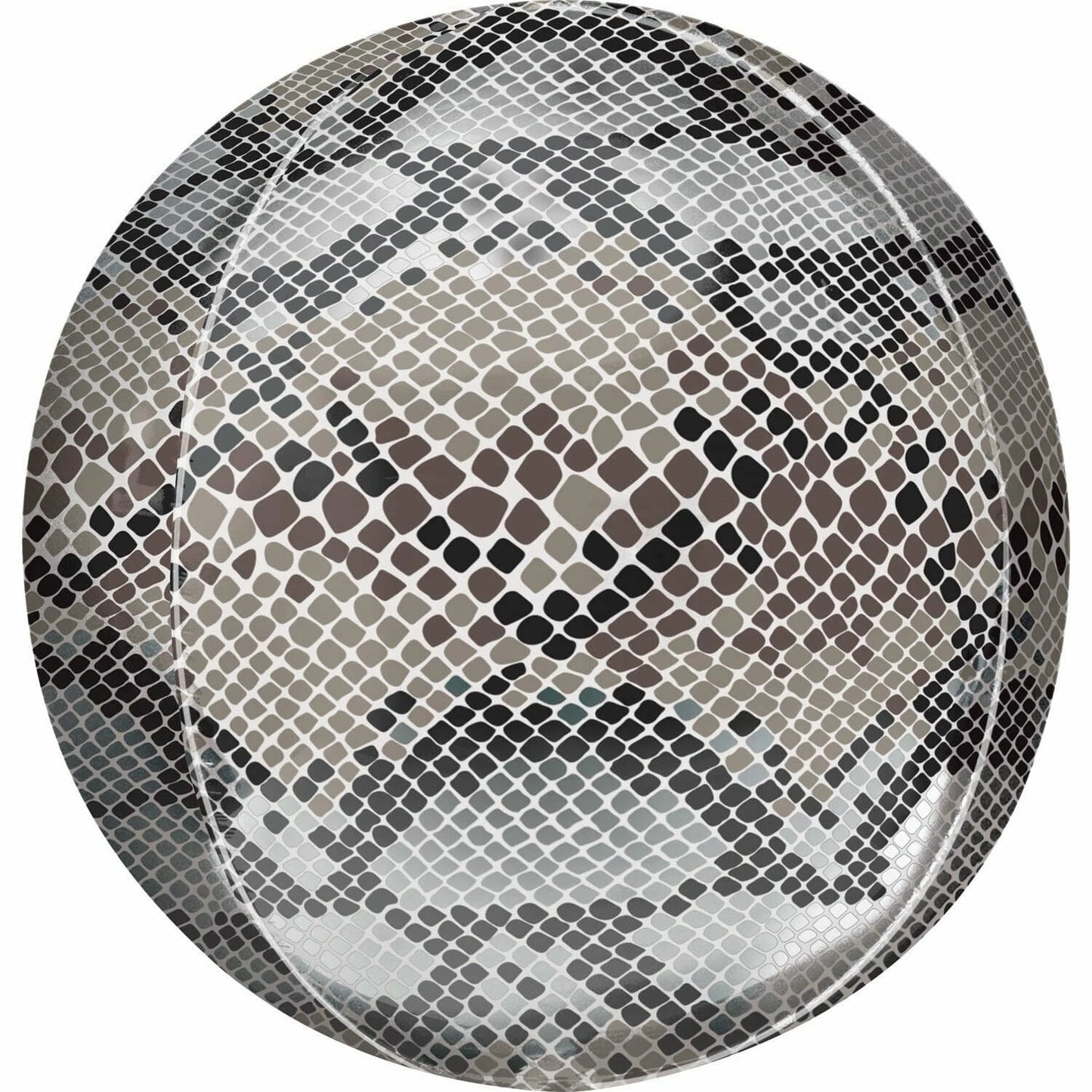 Foil Balloon ORBZ, Snake Skin, 4D, 15" / 38 cm