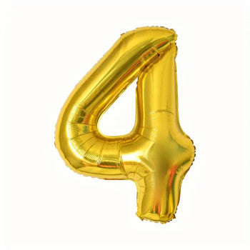 Gold number 4 foil balloon 60 cm for party decoration