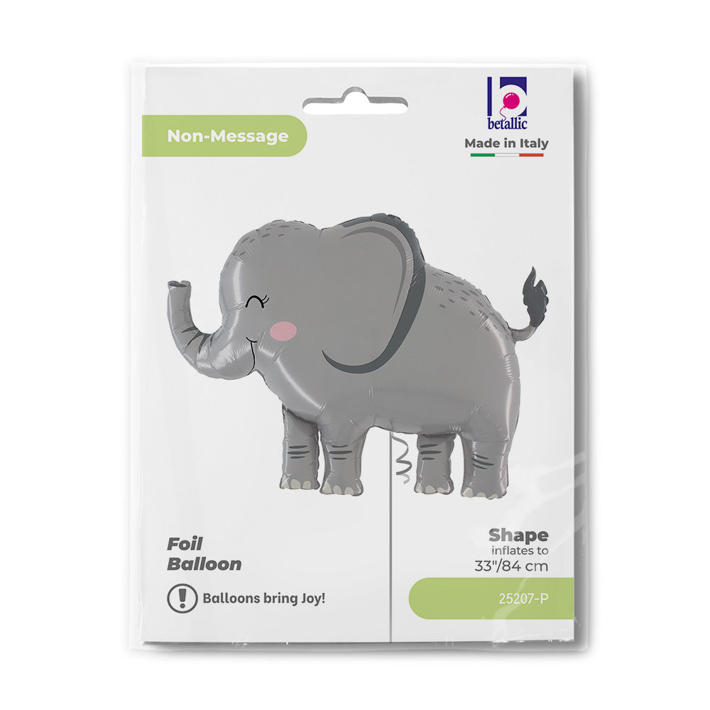 Balão de alumínio elefante, 33" / 84 cm