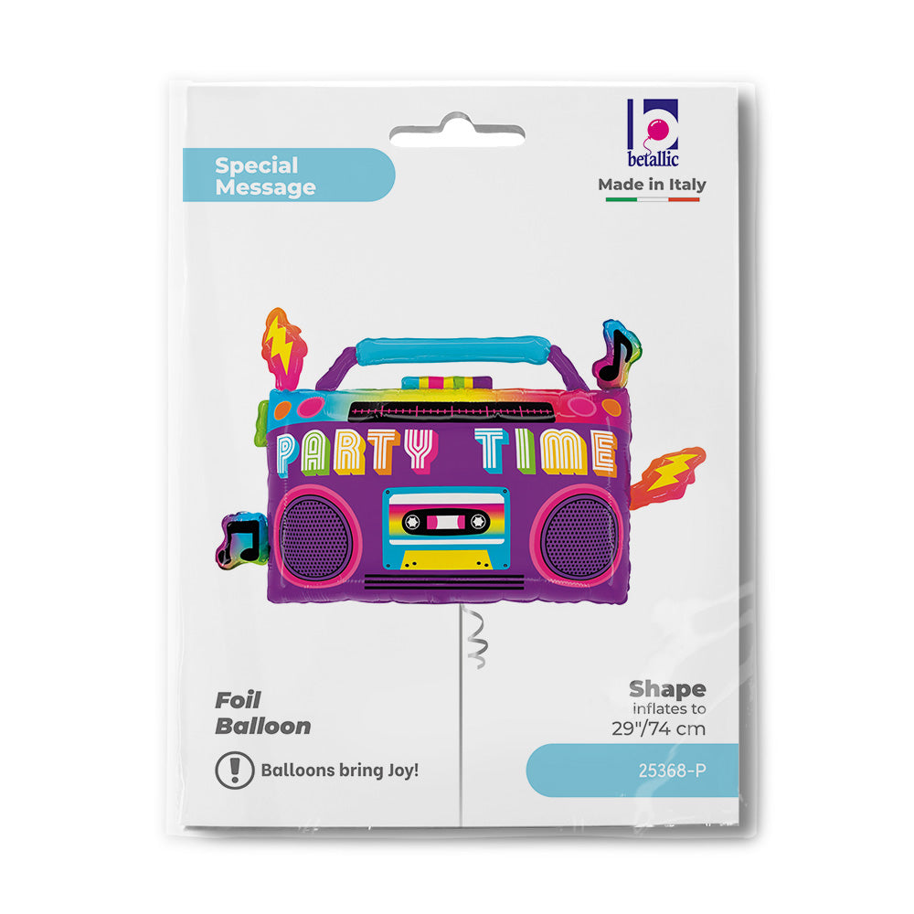 Foil Balloon Party Time Boom Box, 29" / 74 cm Grabo