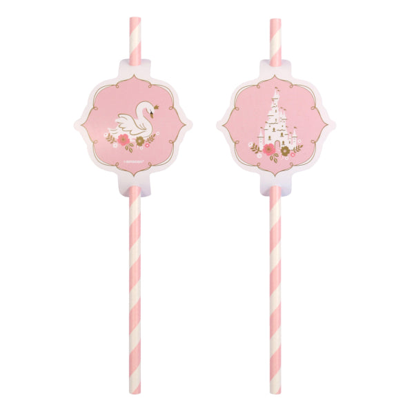 Paper straws Princess for a Day, 19,7 cm, 8 pcs Amscan