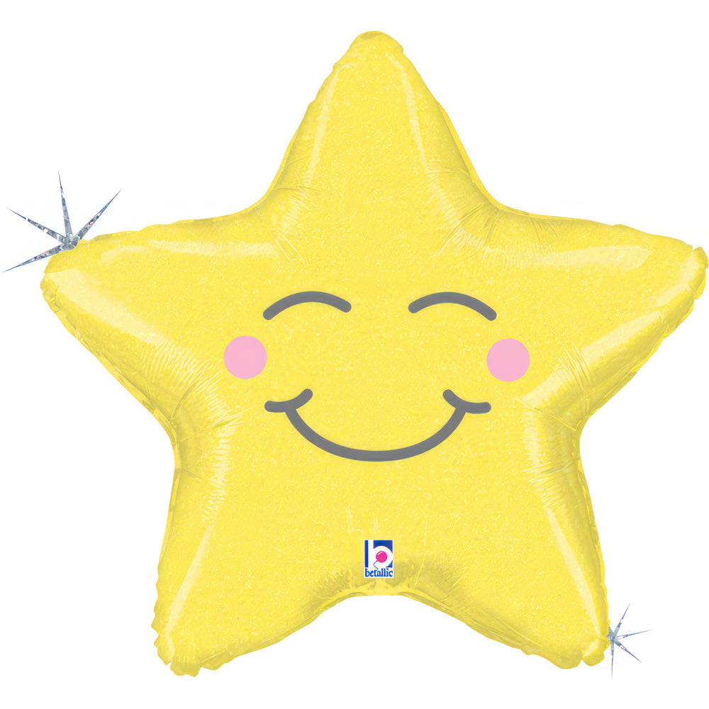 Yellow Star Foil Balloon 26-inch chubby star shape party decoration