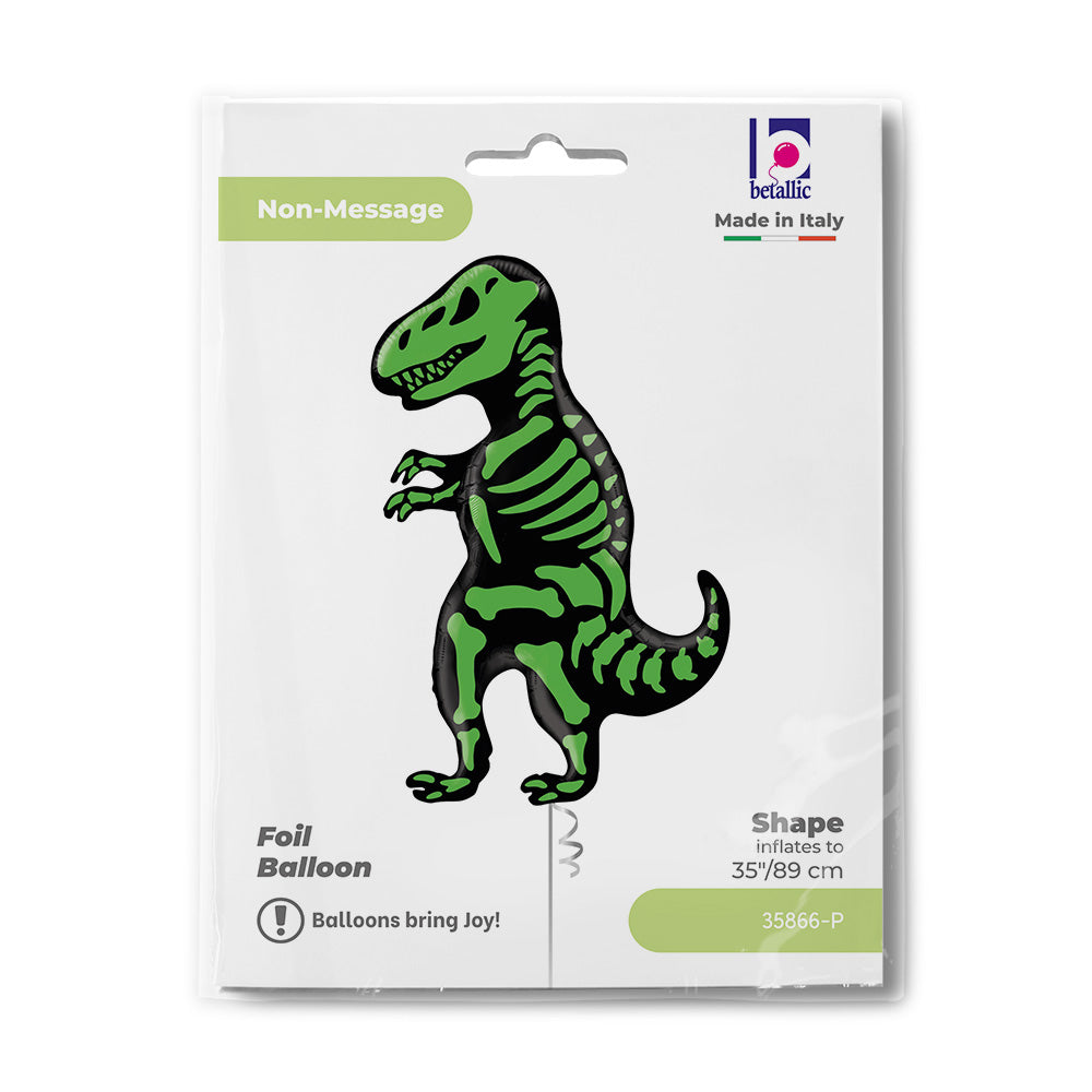 Foil balloon Dinosaur, T-Rex, Sceleton, 35" / 89 cm Grabo