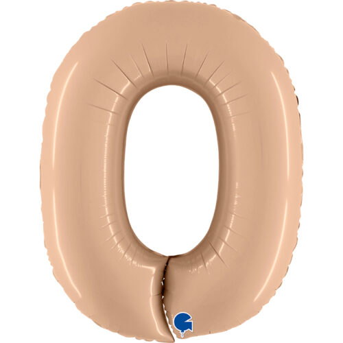 Foil Balloon Number "0", 102 cm, nude Grabo