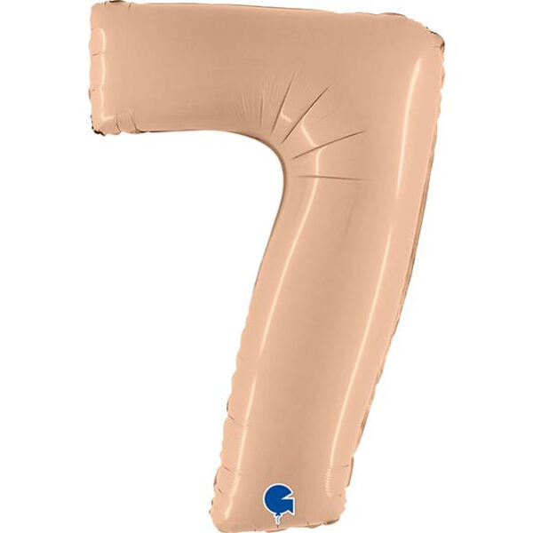 Foil Balloon Number "7", 102 cm, nude