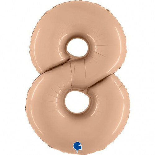 Foil Balloon Number "8", 102 cm, nude