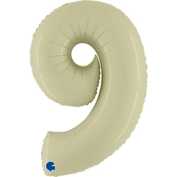 Foil Balloon Number "9", 102 cm, olive Grabo