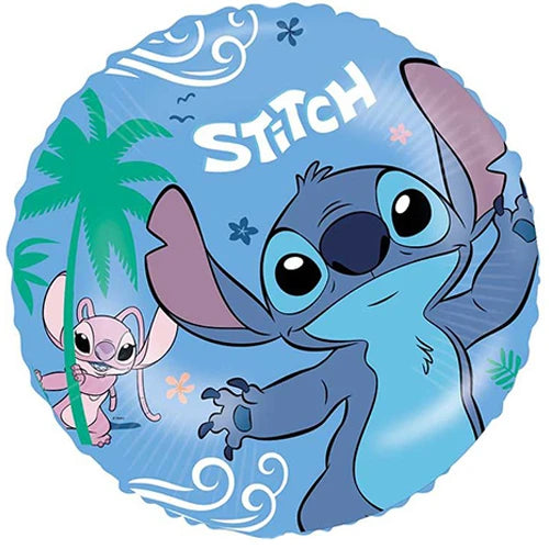 Globo de aluminio Stitch, redondo, 18" / 46 cm PROCOS