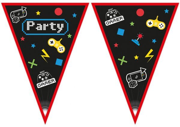 Flag banner Gamer Party, paper, 230 cm