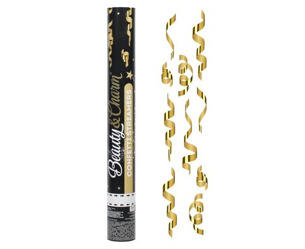 Confetti Cannon Streamers, gold, 40 cm Godan