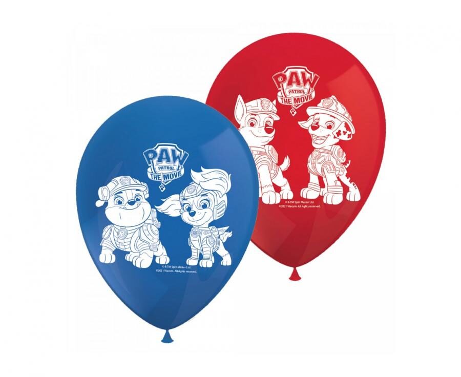 Latex balloons Paw Patrol, blue and red, 12"/ 30 cm, 8 pcs. PROCOS