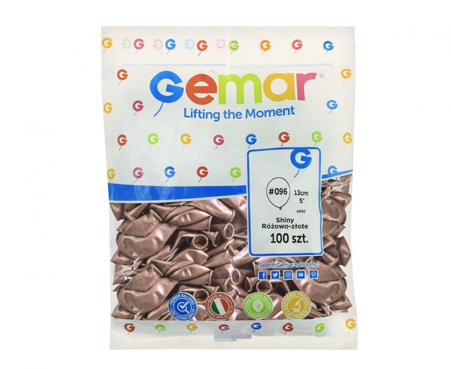 Gemar latex balloons, shiny, rose gold, chrome, 5"/ 13 cm, 100 pcs. Gemar