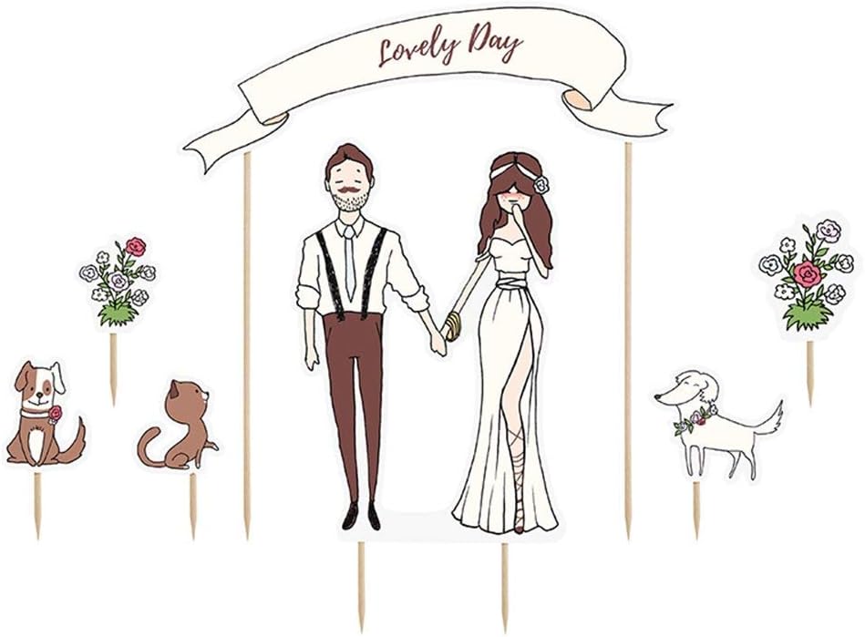 Adorno para tarta Lovely Day, 17 x 22 cm, 7 elementos