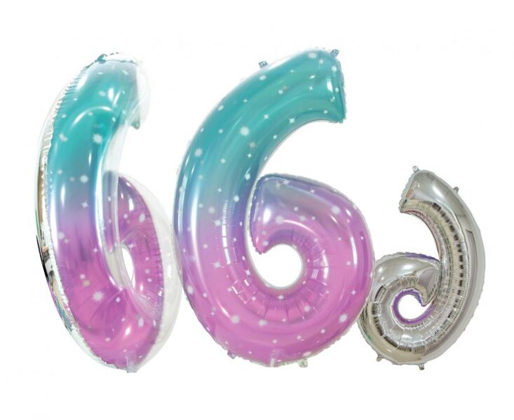 Foil Balloon Number "6", 78 cm, cosmos Godan