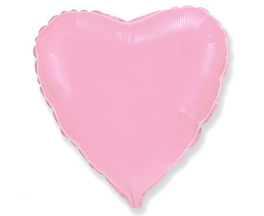 Globo de aluminio con forma de corazón, rosa claro, 48 cm
