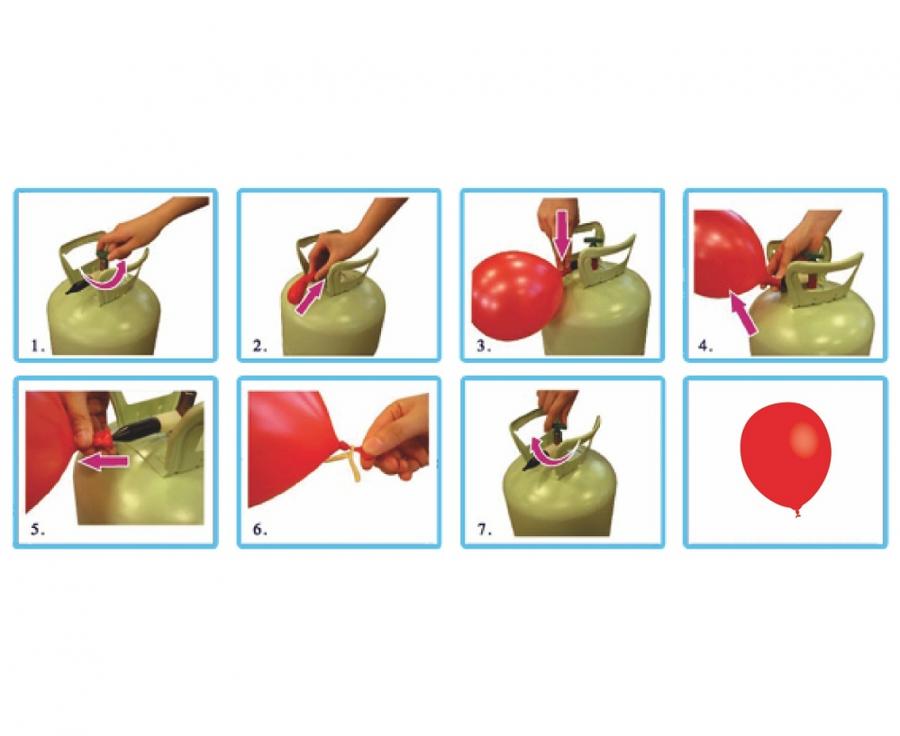 Balloon Helium Tank for 20 pcs 23cm Latex Balloons, easy to use with reducer for inflatable fun at any event.