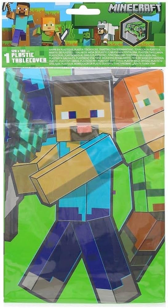 Mantel de plástico Minecraft, 120x180 cm, 1 ud