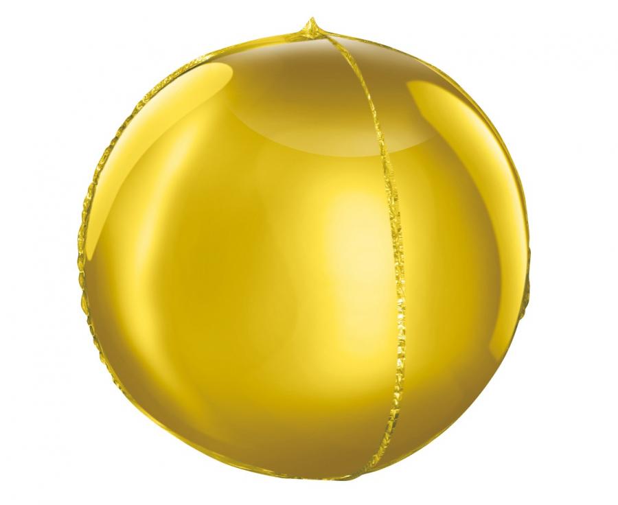 Foil Balloon ORBZ, Gold, 4D, 16" / 40 cm Godan