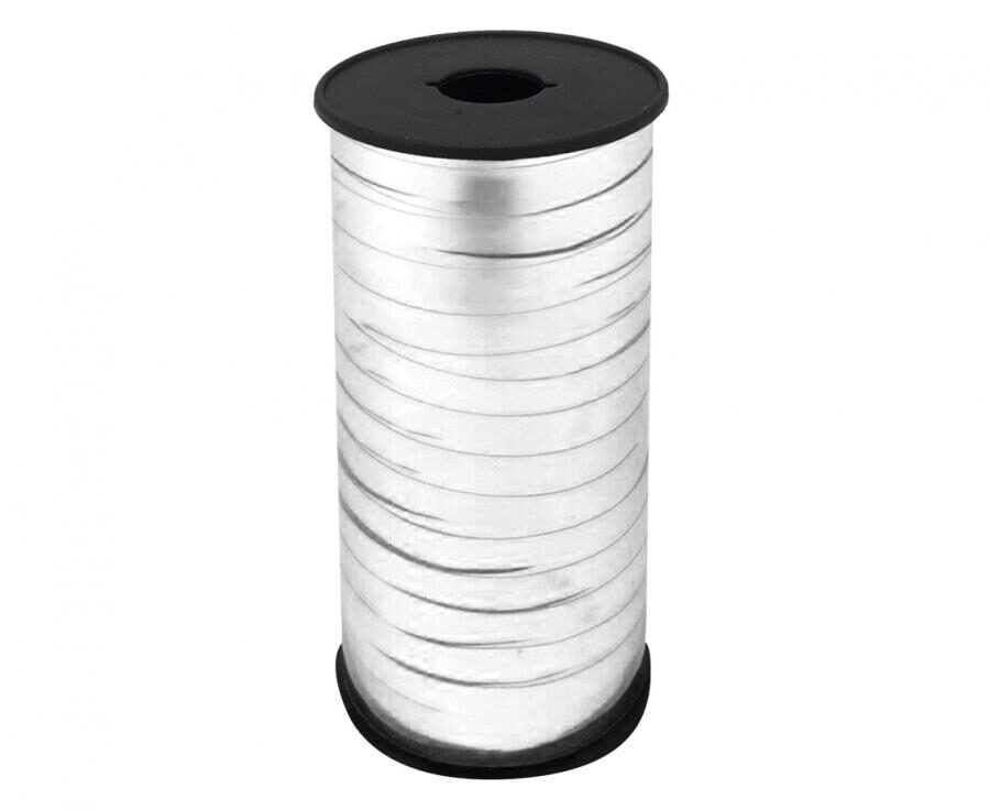 Cinta de plástico para rizar, color plata, 92 m