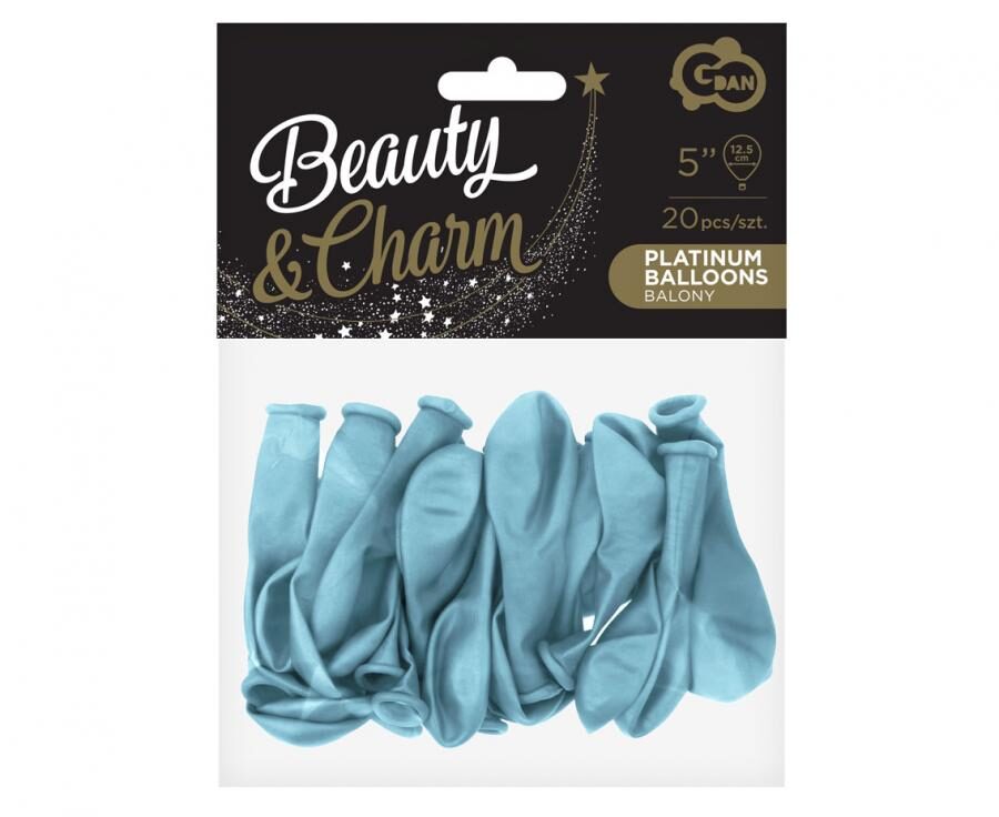 Beauty & Charm latex balloons, platinum, blue, 5"/ 13 cm, 20 pcs. Godan