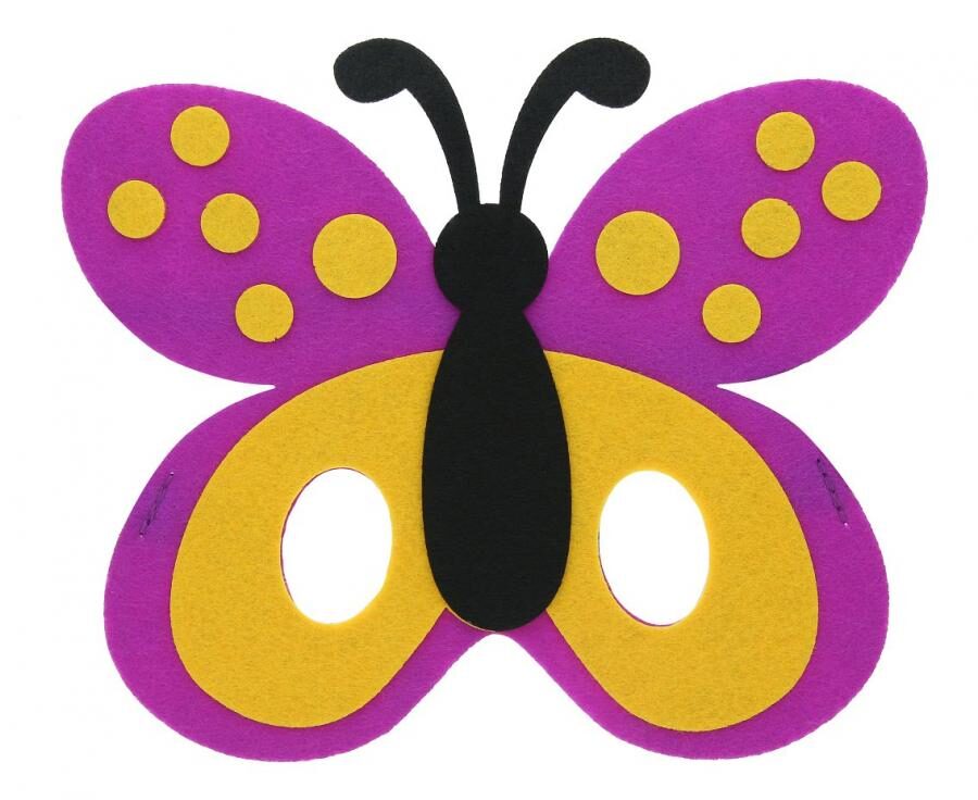 Máscara de feltro Borboleta, 19x12 cm