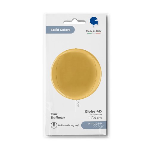 Foil Balloon ORBZ, Gold, 4D, 11" / 29 cm Grabo