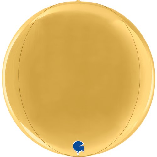 Globo de aluminio ORBZ, dorado, 4D, 15" / 38 cm