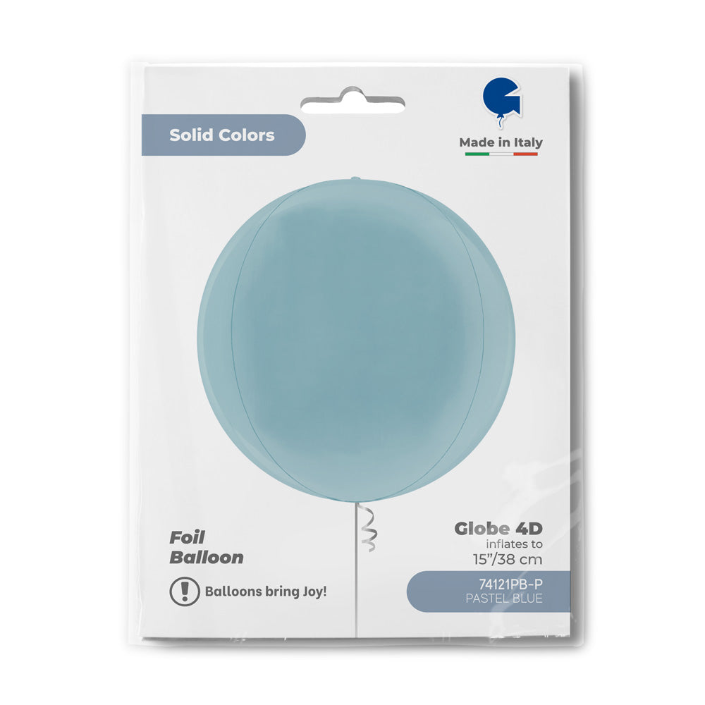 Foil Balloon ORBZ, Pastel Blue, 4D, 15" / 38 cm