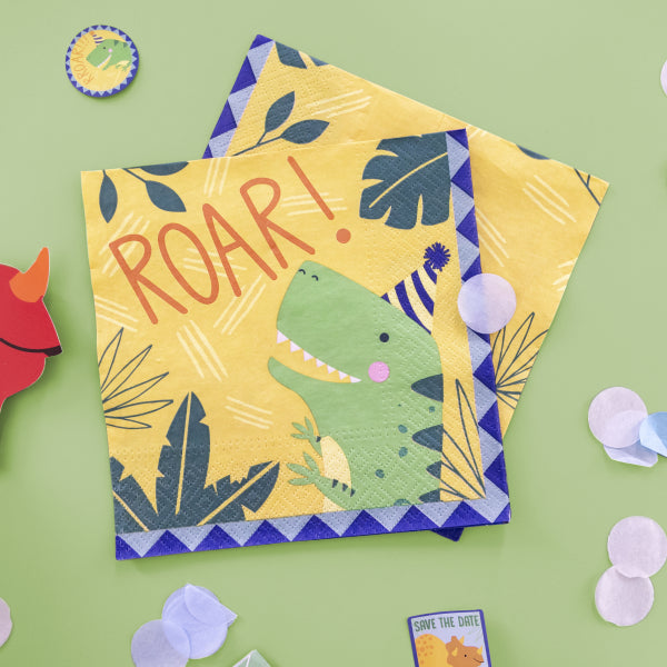 Paper napkins "Dino-Mite", 33x33 cm, 16 pcs Unique