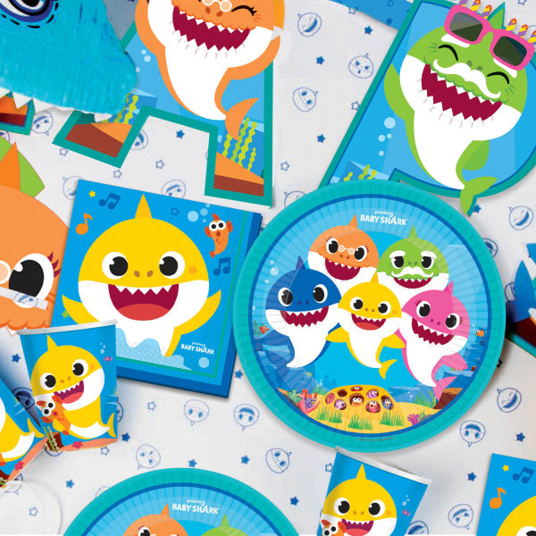 Paper plates Baby Shark, 23 cm, 8 pcs Amscan