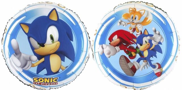 Foil balloon Sonic, Round, 18" / 46 cm Grabo