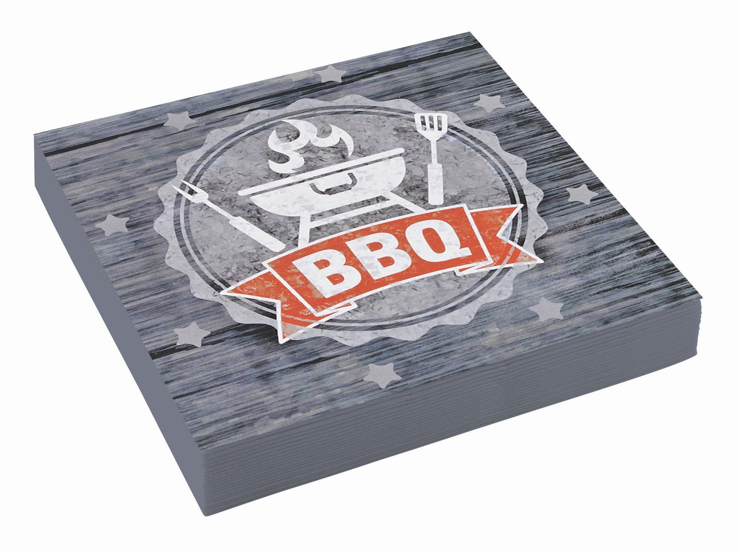 Paper napkins BBQ & Grill Party, grey color, 33 x 33 cm, 20 pcs Unique