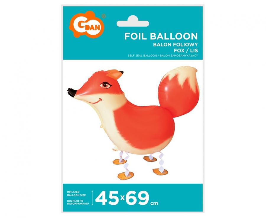 Foil Balloon Fox, 18x27" / 45x69 cm Godan