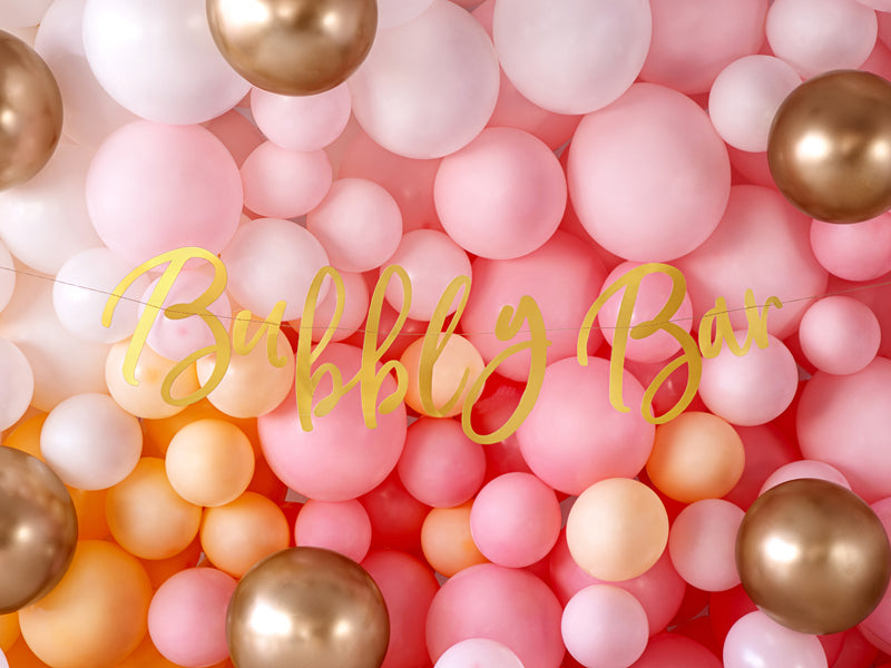 Paper Banner Bubbly Bar, gold, 83x21 cm