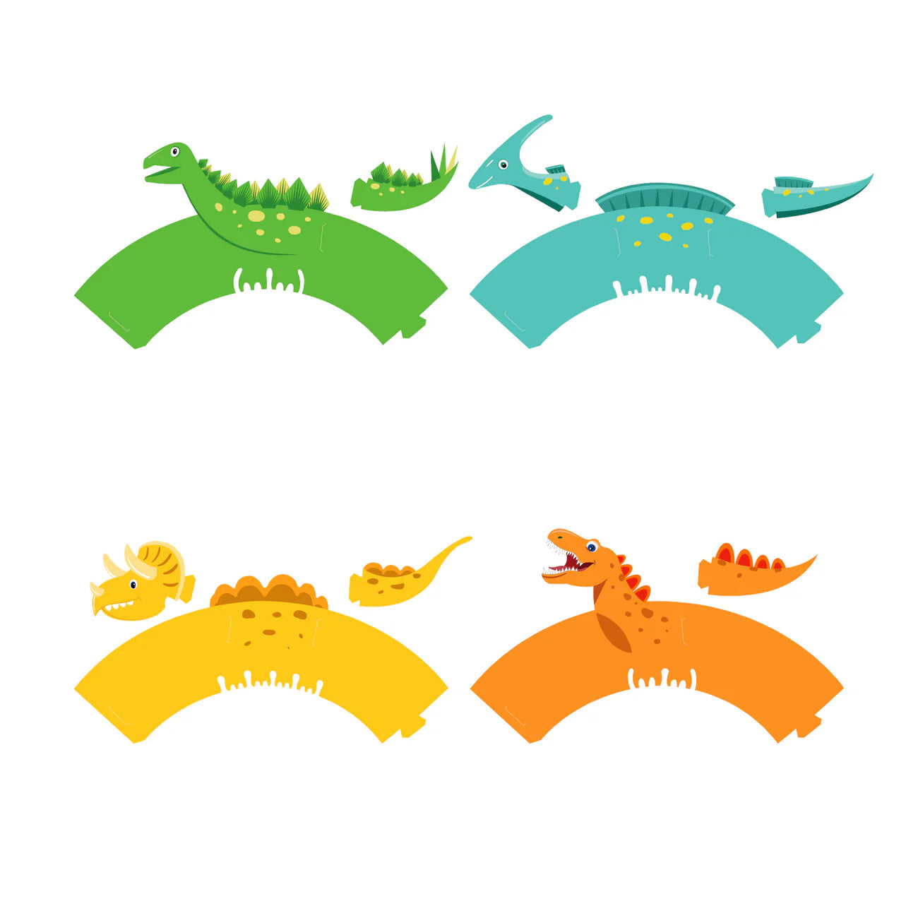 DIY muffin cups Dinosaurs, 8 pcs PartyPal