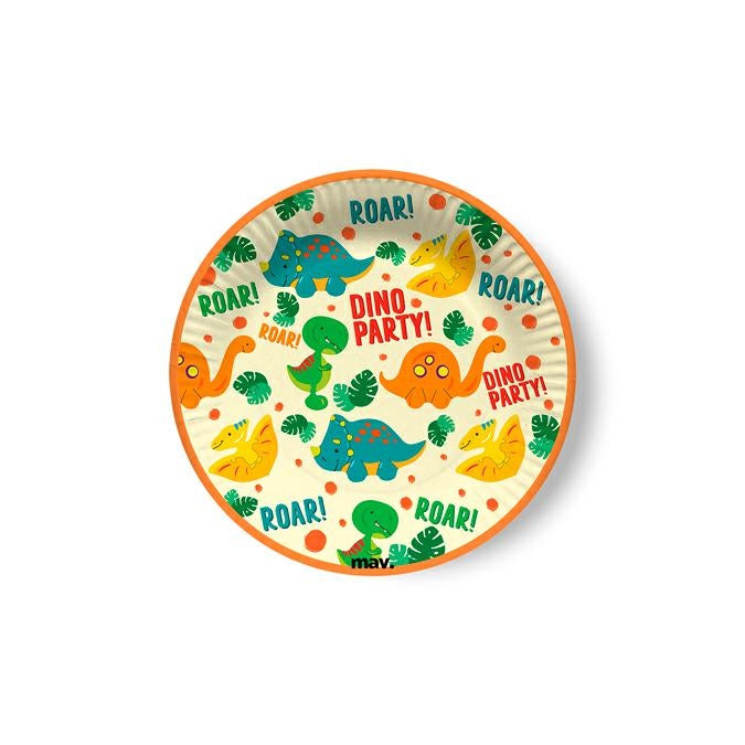 Paper plates Dino Party, 18 cm, 8pcs Maverick