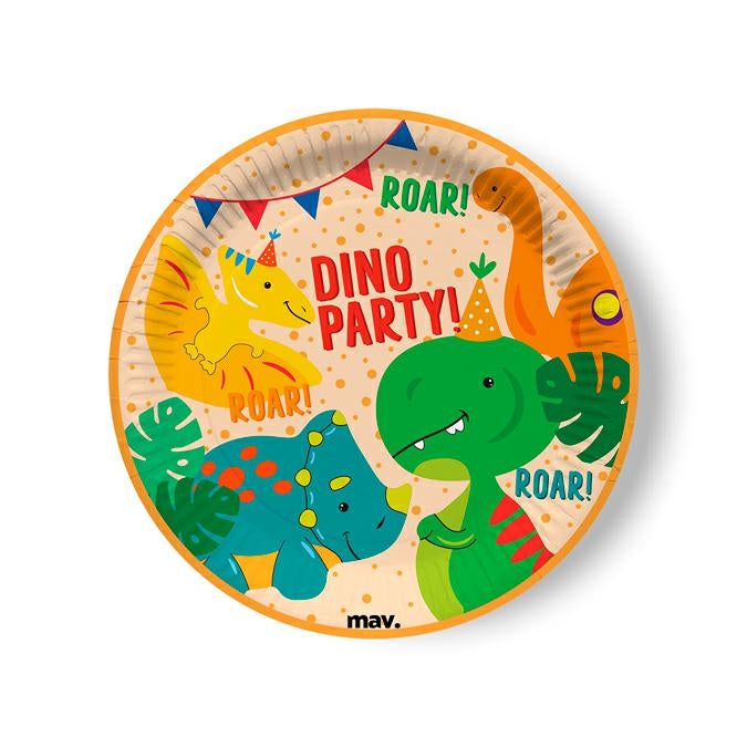 Paper plates Dino Party, 23 cm, 8pcs Maverick