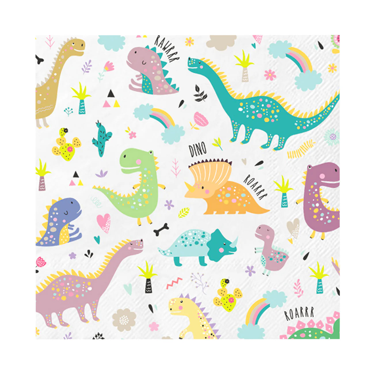 Servilletas de papel Dinosaurios, 33x33 cm, 10 uds.