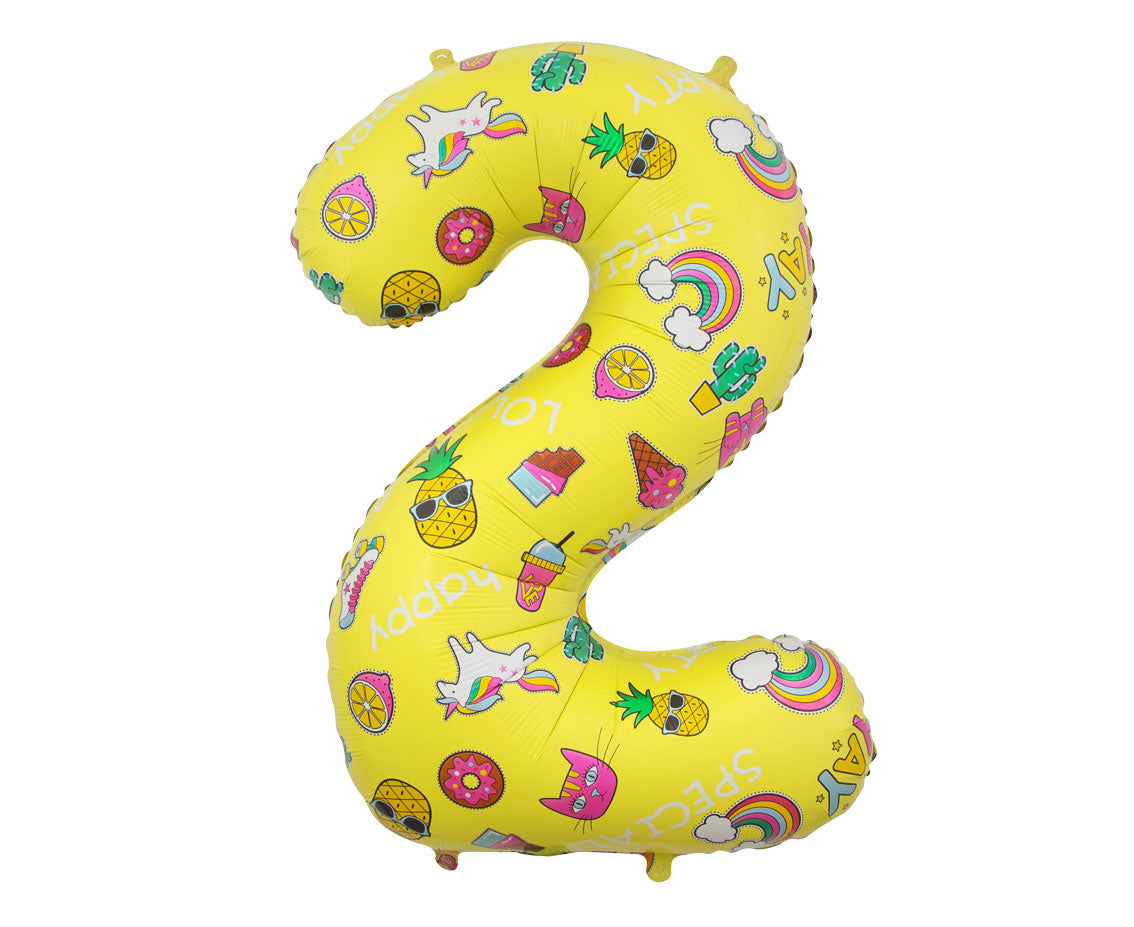 Foil Balloon Number ''2'', 78 cm, images Godan