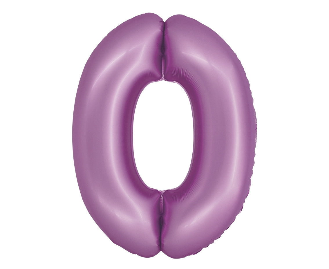 Foil Balloon Number ''0'', 76 cm, lavender Godan