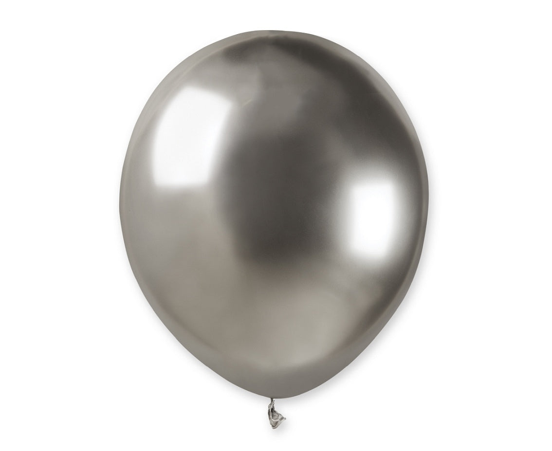 Gemar latex balloons, shiny, silver, 5"/ 13 cm, 100 pcs. Gemar